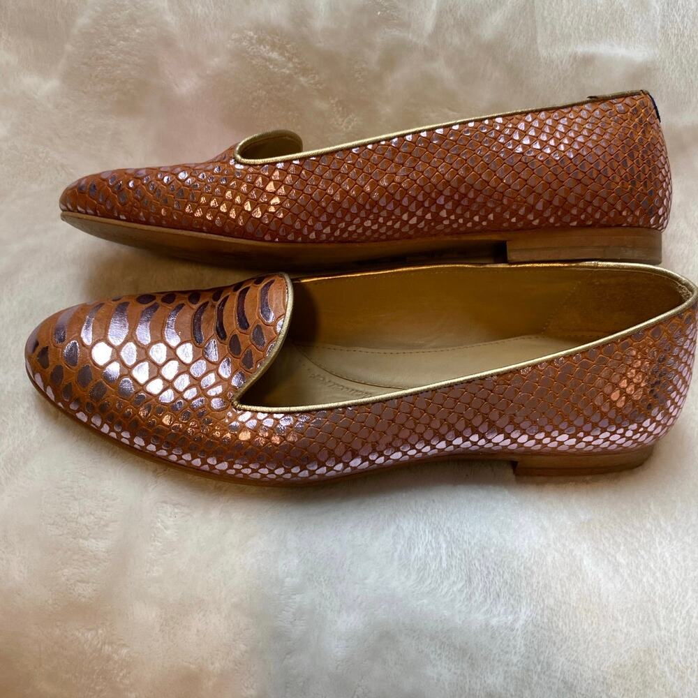 Chatelles Paris Slippers Flats Loafers Shoes EU 40 Pink Rose Gold Snakeskin EUC - Picture 7 of 10